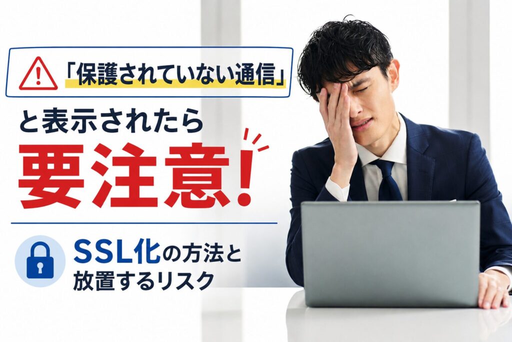 「保護されていない通信」と表示されたら要注意｜SSL化の方法と放置するリスク