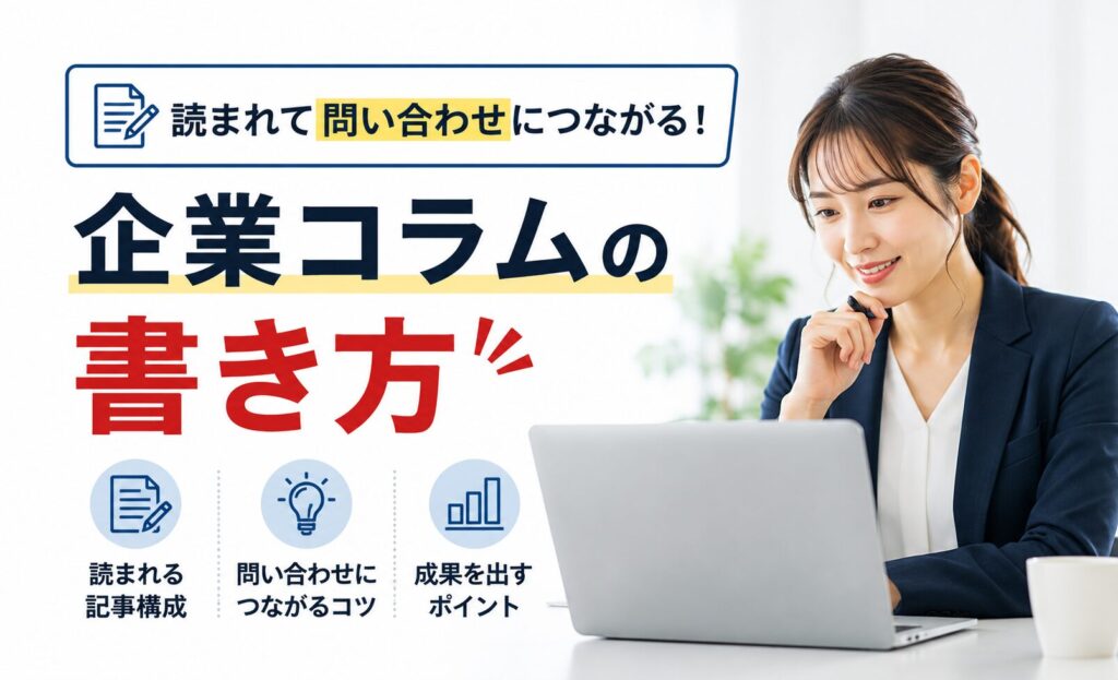 企業コラムの書き方｜読まれて問い合わせにつながる記事構成と執筆のコツ