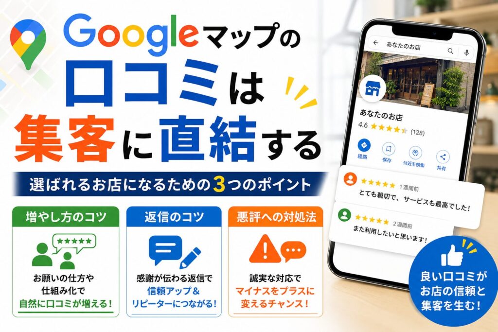 Googleマップの口コミは集客に直結する｜増やし方・返信のコツ・悪評への対処法
