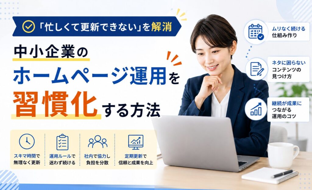 「忙しくて更新できない」を解消｜中小企業のホームページ運用を習慣化する方法